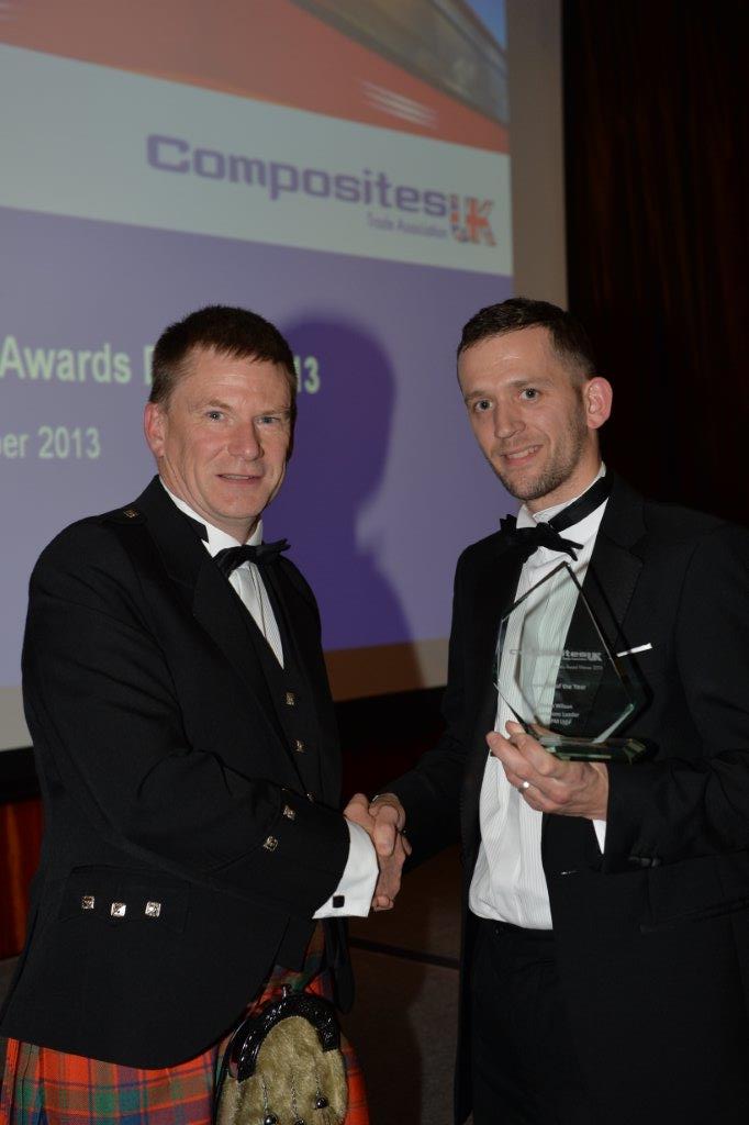 Dylan Wilson, Operations Leader, MPM, was announced an employee of the year. © Composites UK 